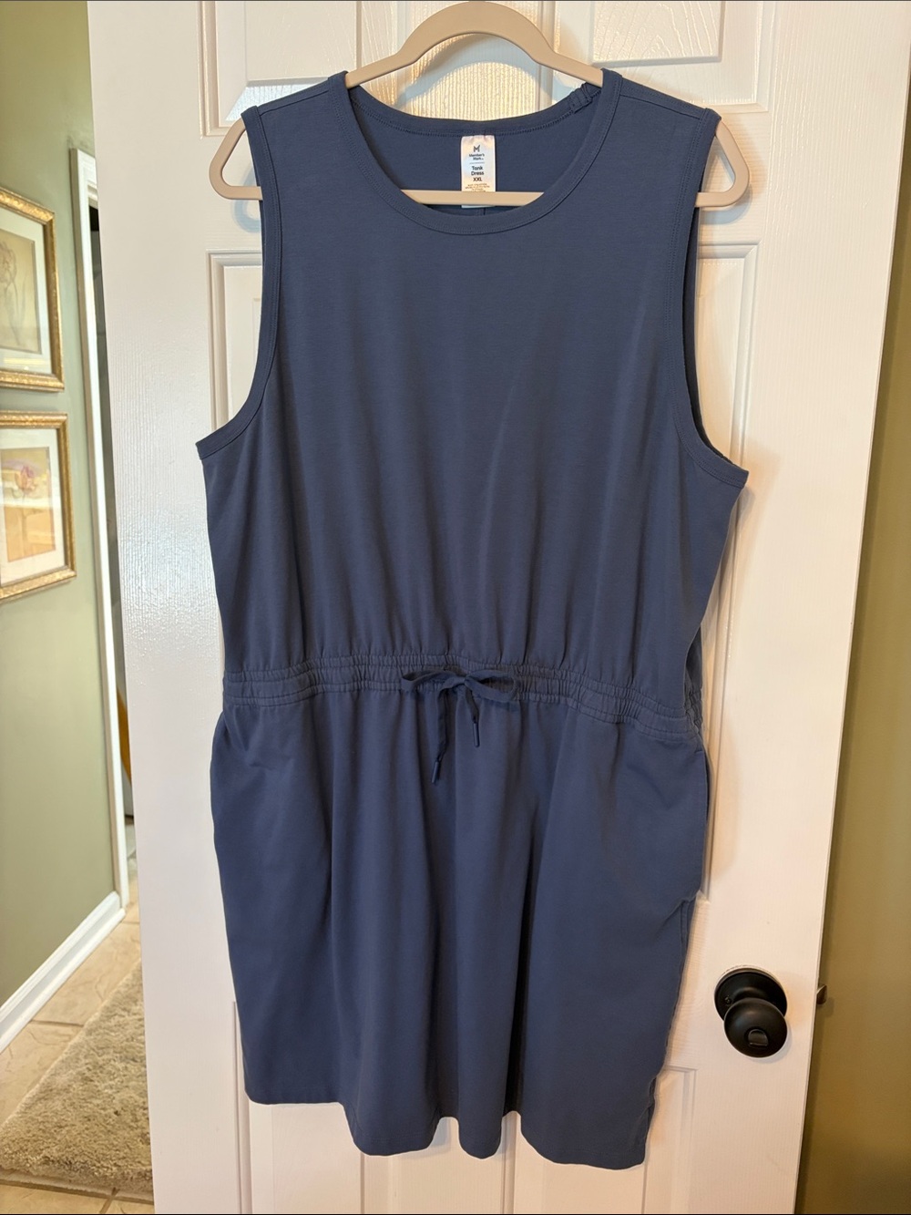 Member’s Mark Women's Sleeveless Drawstring Waist Dress in Dusty Blue, Size XXL